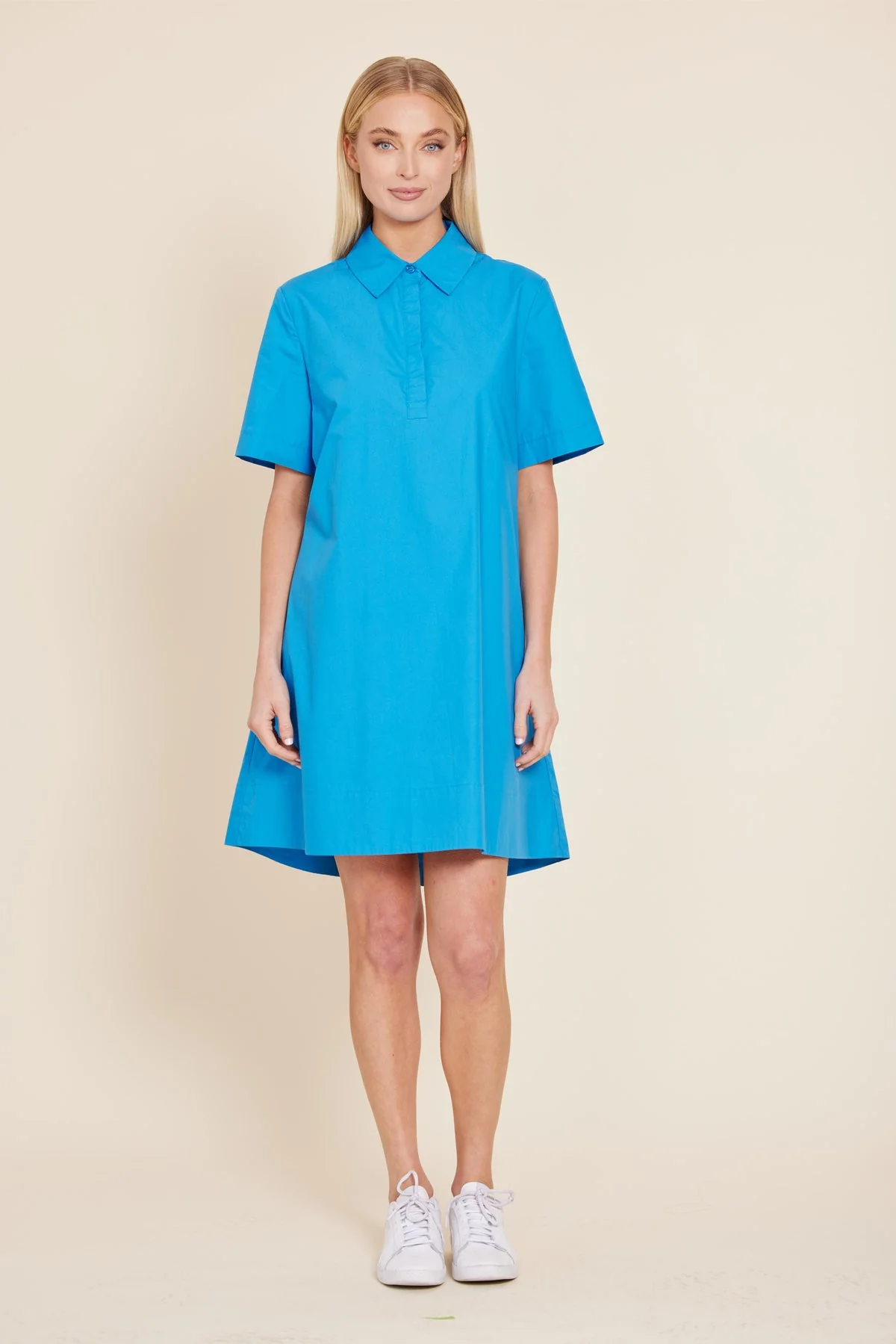 Chloe Poplin Shirt Dress with Back Inverted Pleat - Image 4