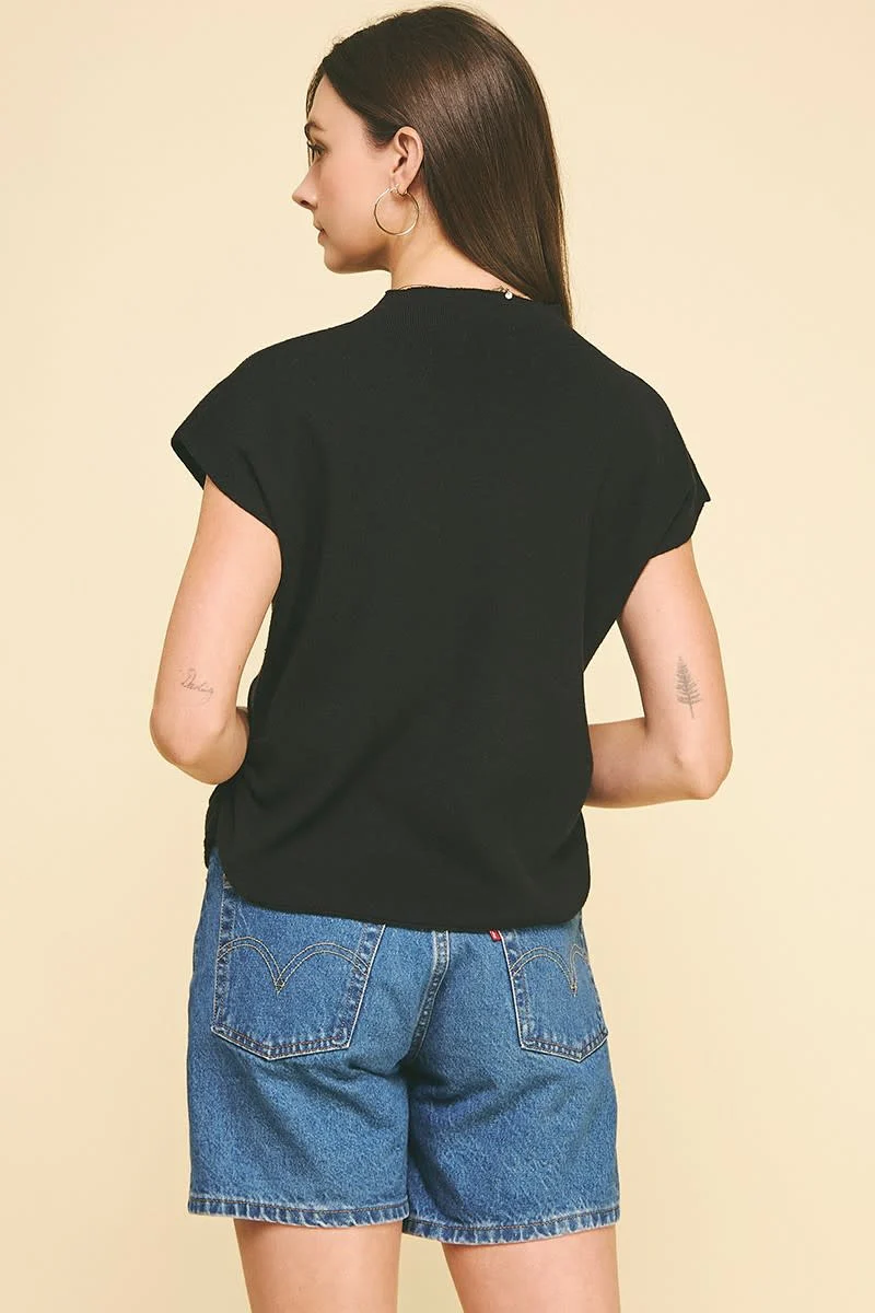 Chloe Sweater Vest With Shirring Detail - Image 3