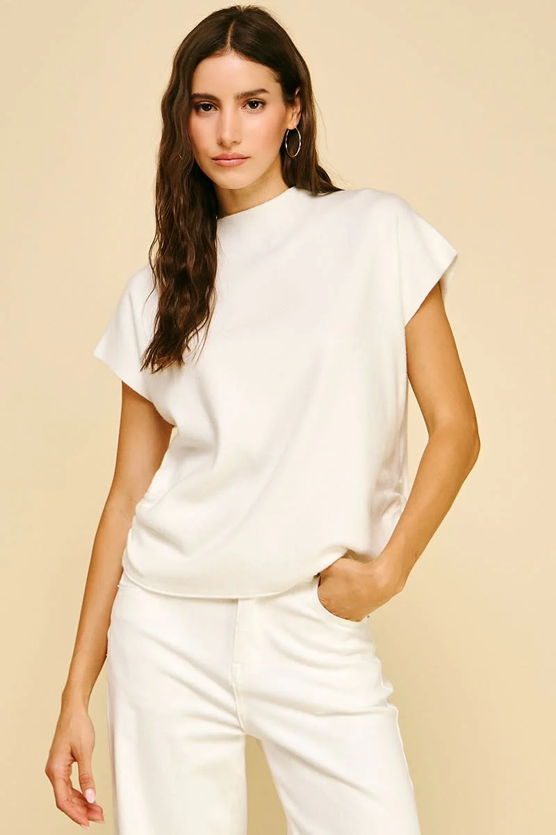 Chloe Sweater Vest With Shirring Detail - Image 5