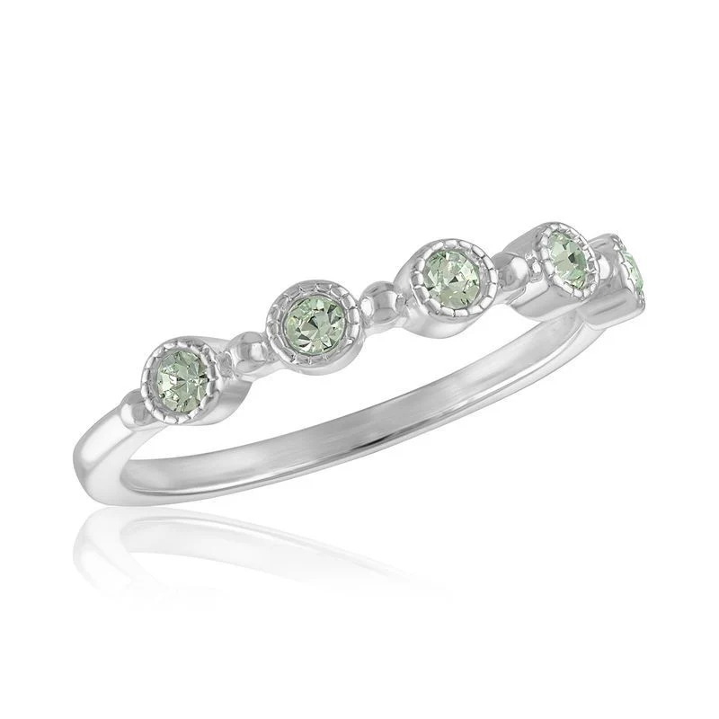 Chrysolite Round Eternity Band Stack Ring - Image 4