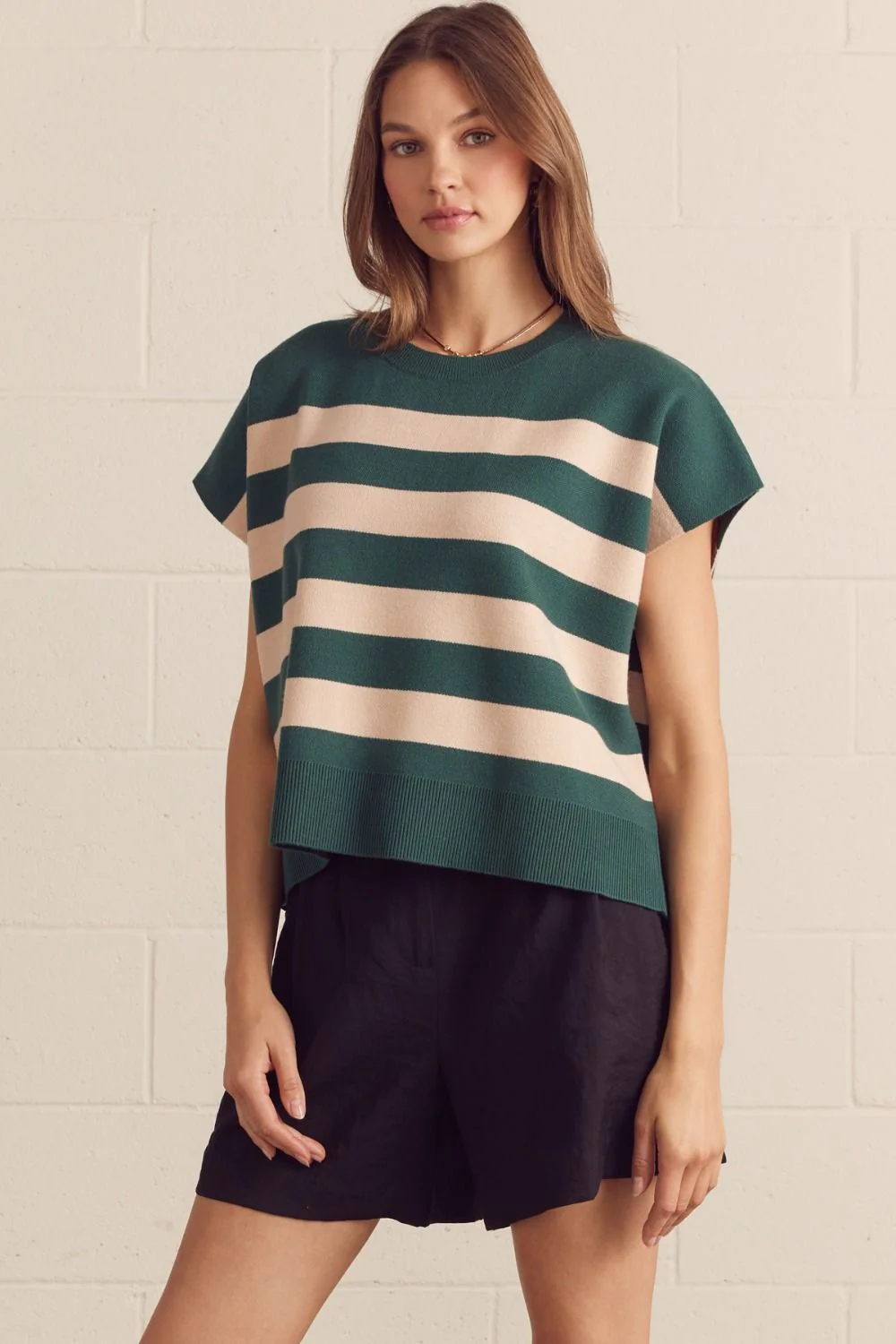 Cindy Solid Short Sleeve Knit Top - Image 10