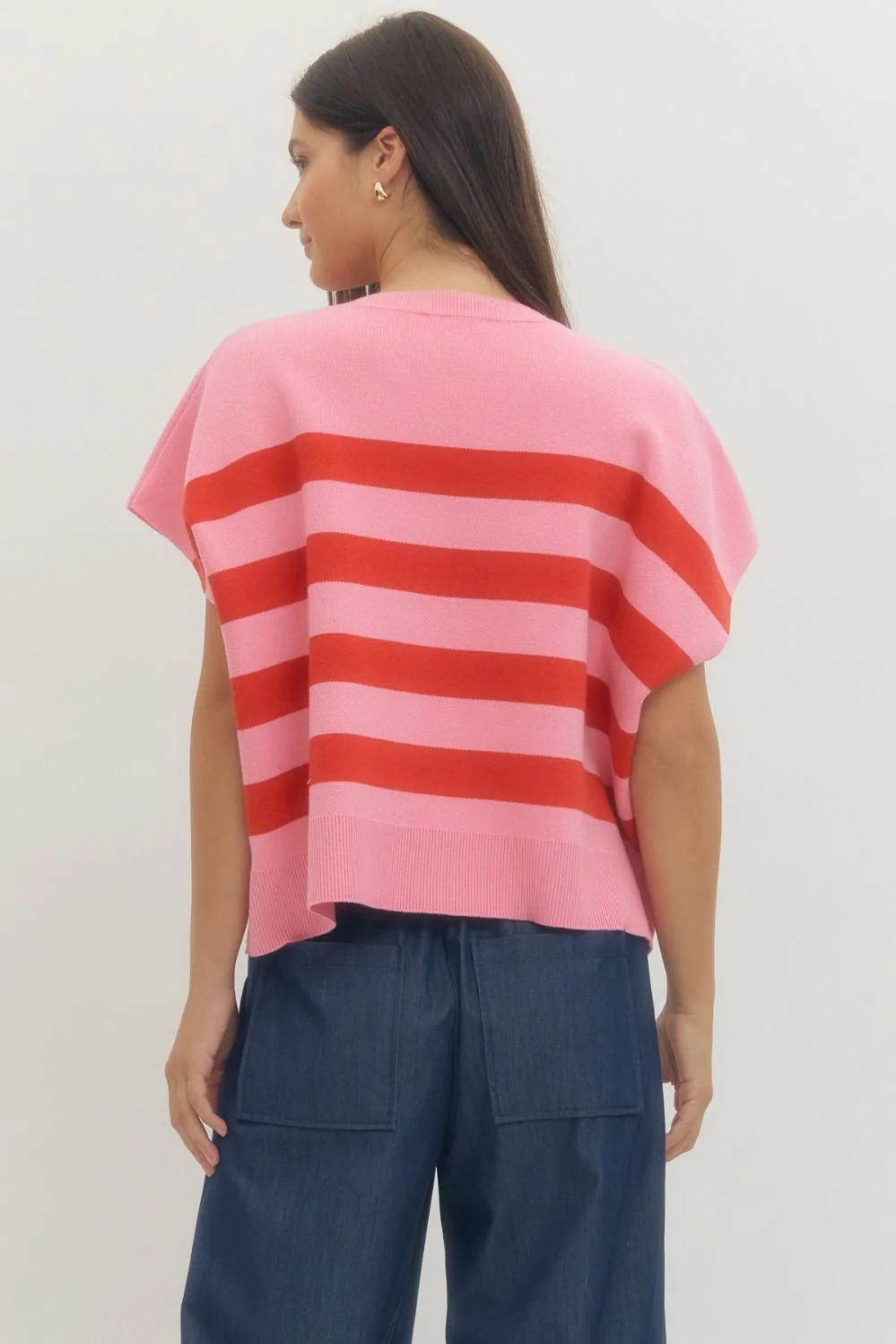 Cindy Solid Short Sleeve Knit Top - Image 3