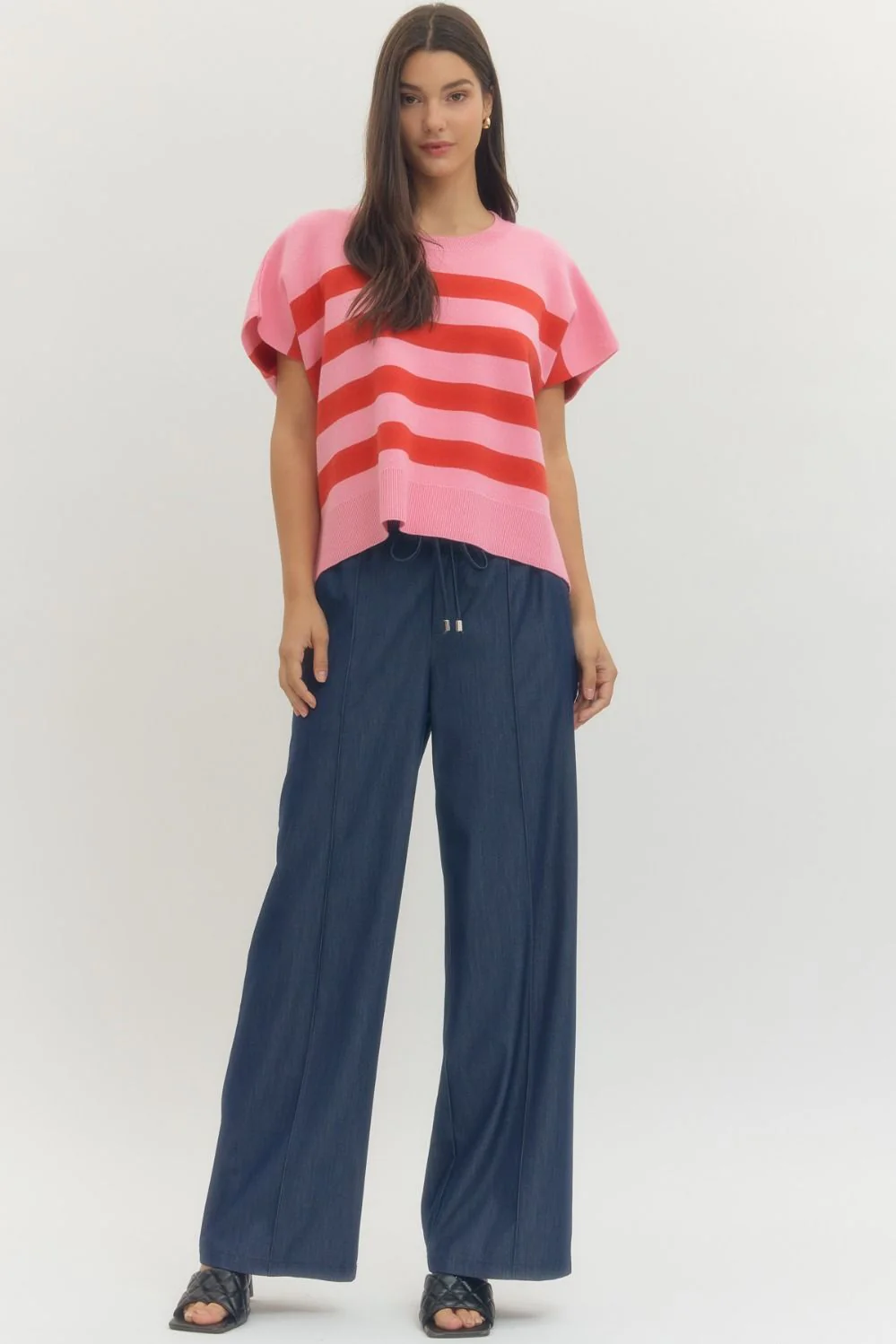 Cindy Solid Short Sleeve Knit Top - Image 4