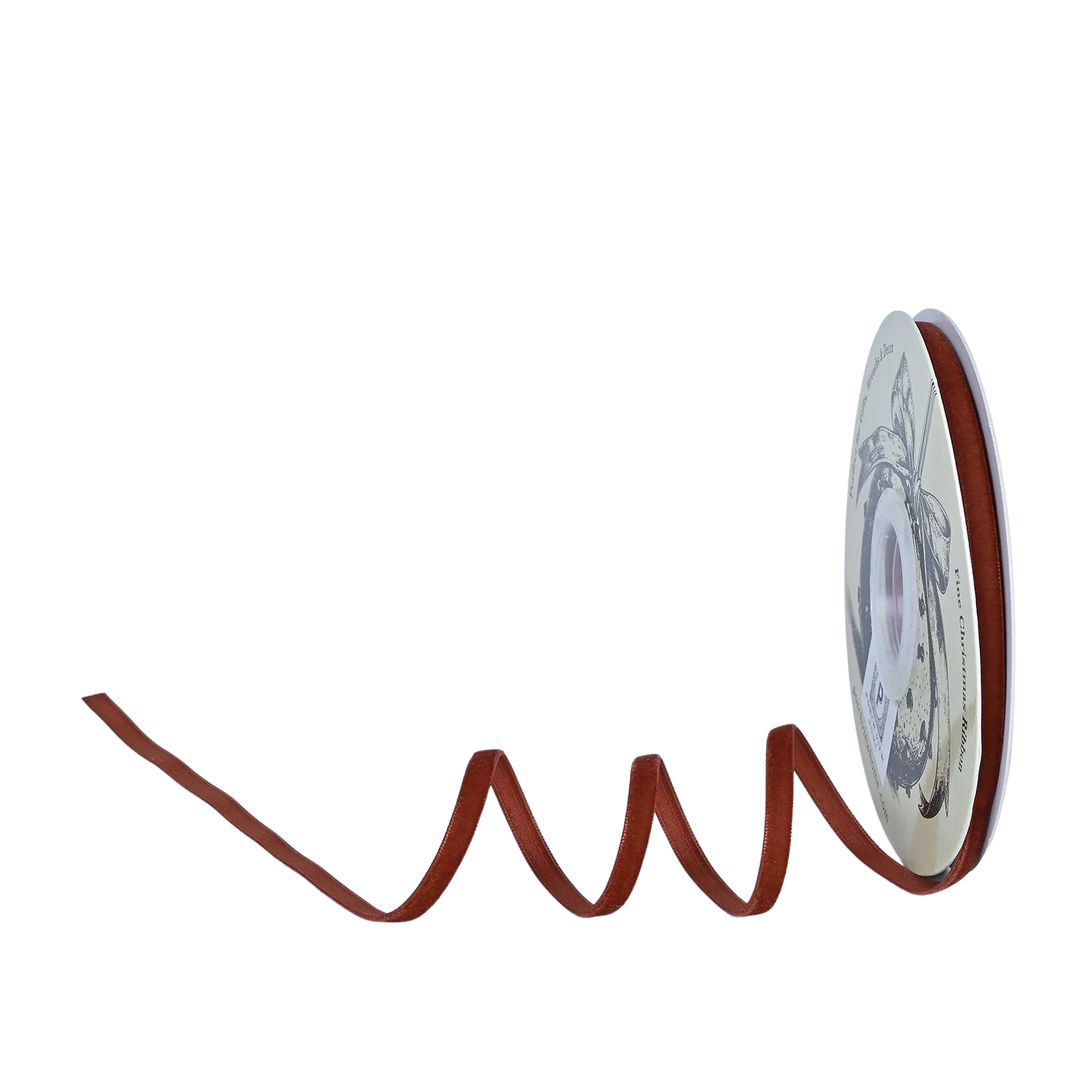 Cinnamon Velvet Finishing Ribbon 1/4" - Image 2