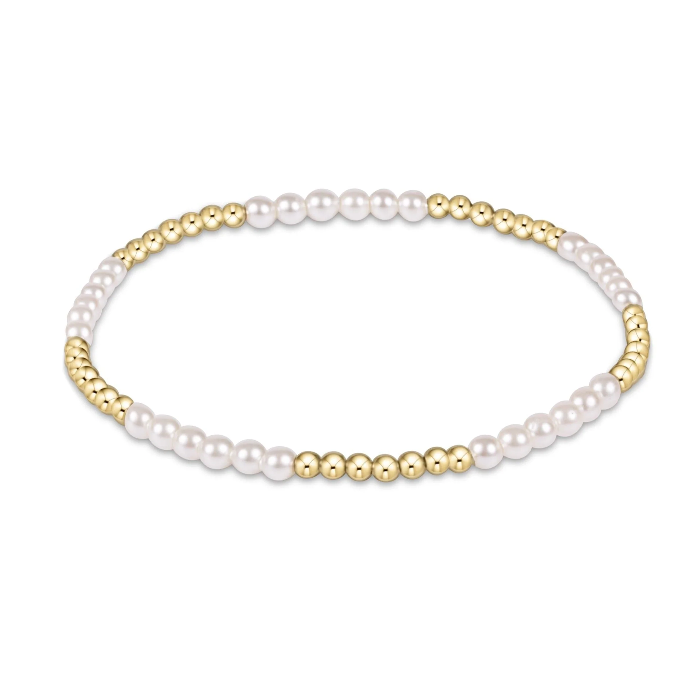 Classic Blissful Pattern 2.5mm Bead Bracelet - 3mm Pearl - Image 2