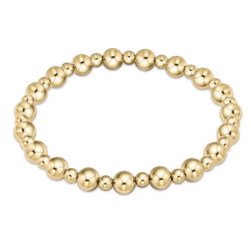 Classic Grateful Pattern 6mm Bead Bracelet - Gold - Image 2