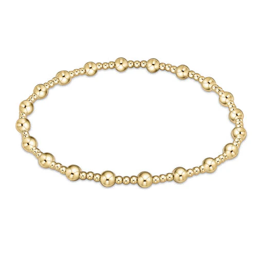 Classic Sincerity Pattern 4mm Bead Bracelet Gold - Image 2
