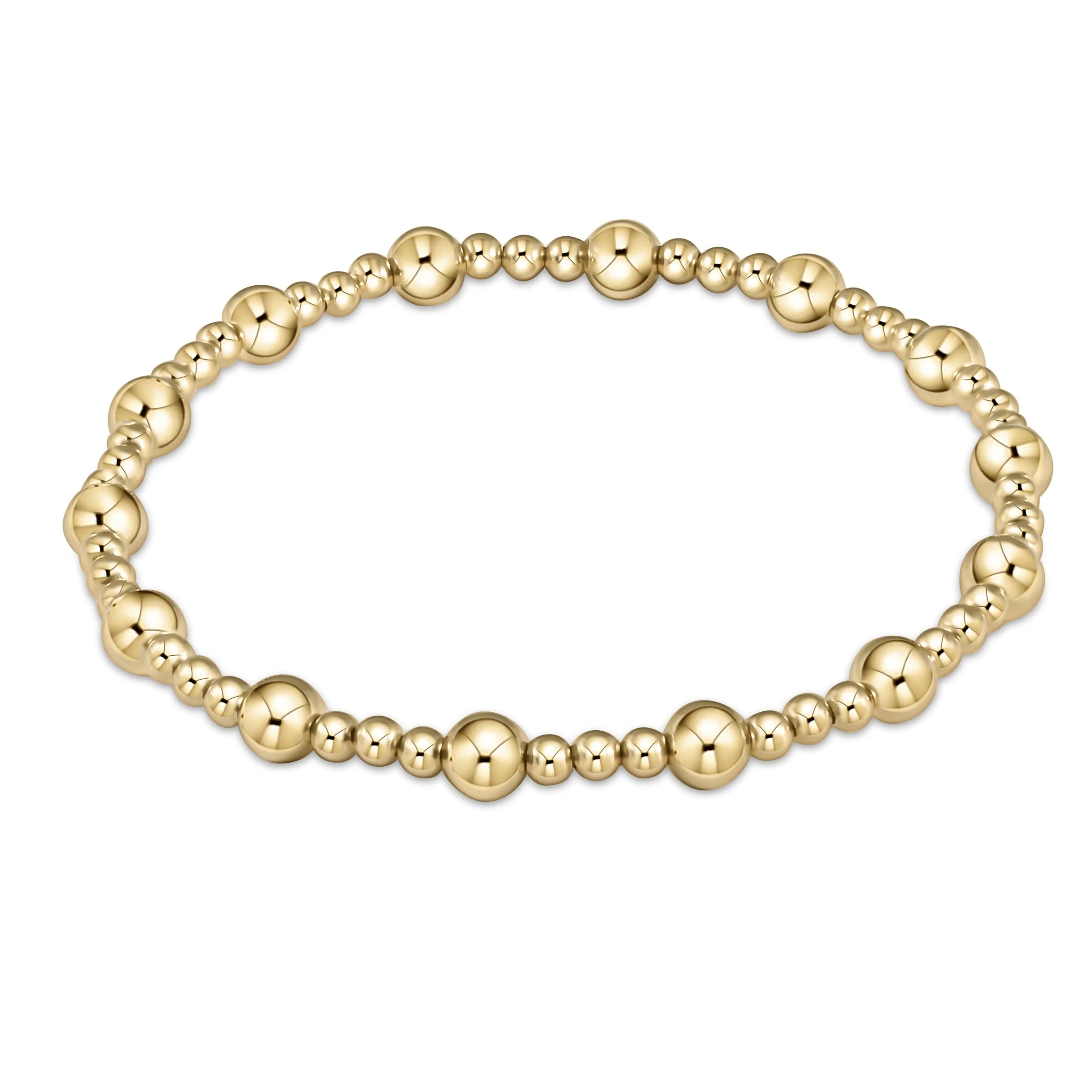 Classic Sincerity Pattern 5mm Bead Bracelet - Gold - Image 2
