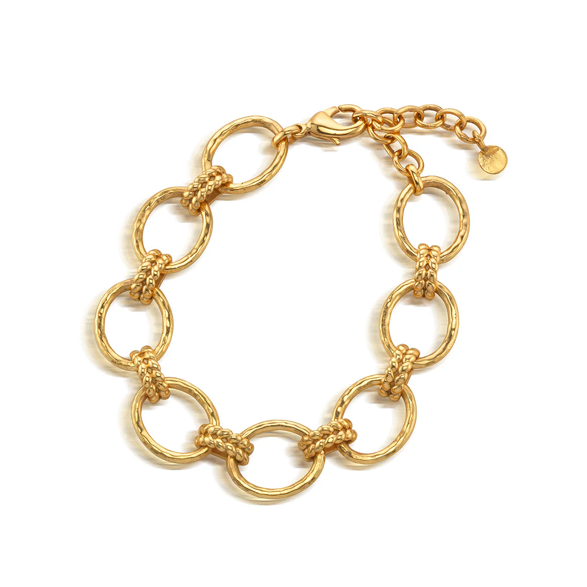 Cleopatra Grande Link Bracelet, 7+1.5" - Gold