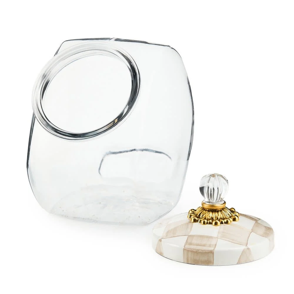 Cookie Jar with Mocha Check Lid - Image 2