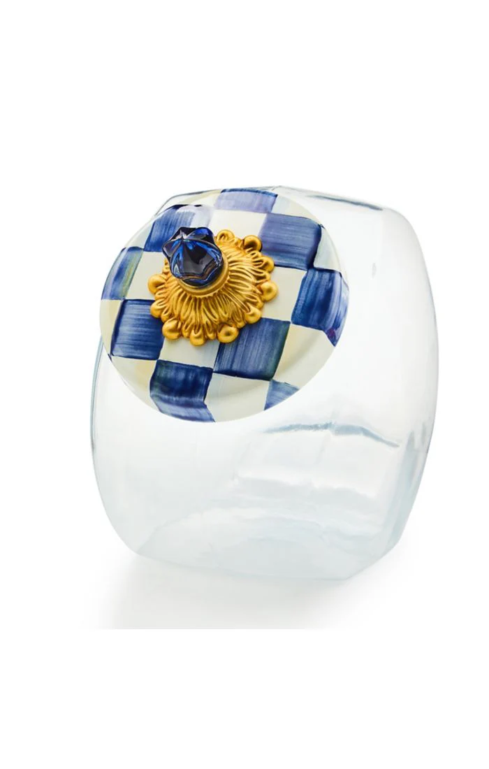 Cookie Jar with Royal Check Enamel Lid - Image 3
