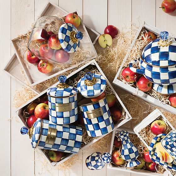 Cookie Jar with Royal Check Enamel Lid - Image 4