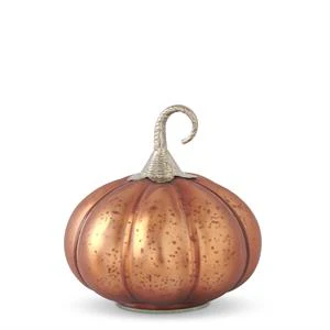 Copper Glass Pumpkin with Brass Stem - Sold Individually - Image 5