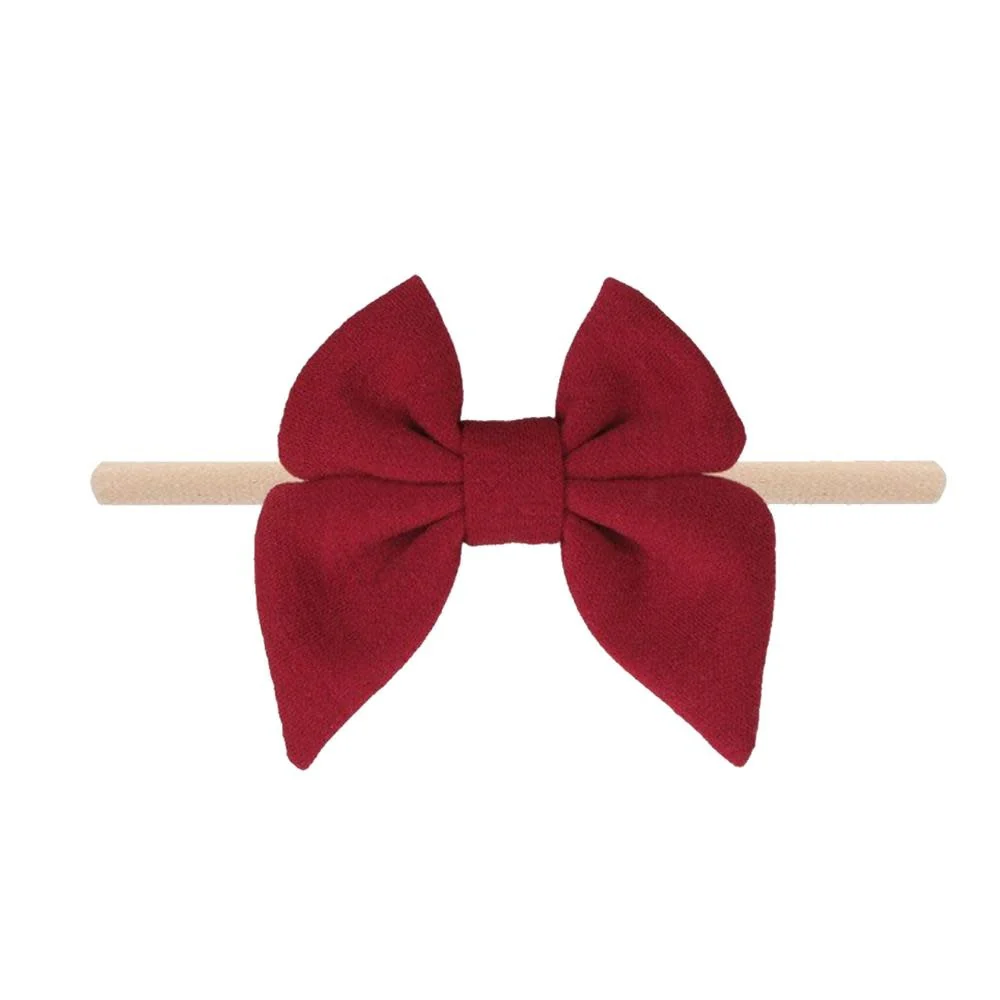 Merlot Cotton Bow Baby Headband