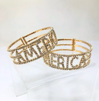 Bling America Stretch Cuff Bracelet - Gold - Image 2
