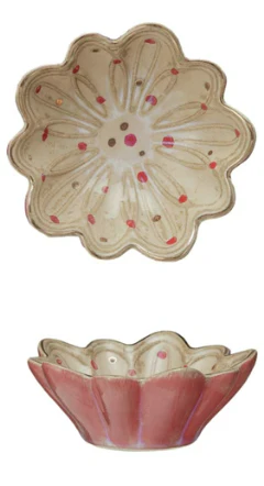 Decorative Stoneware Dish w Electroplating B
