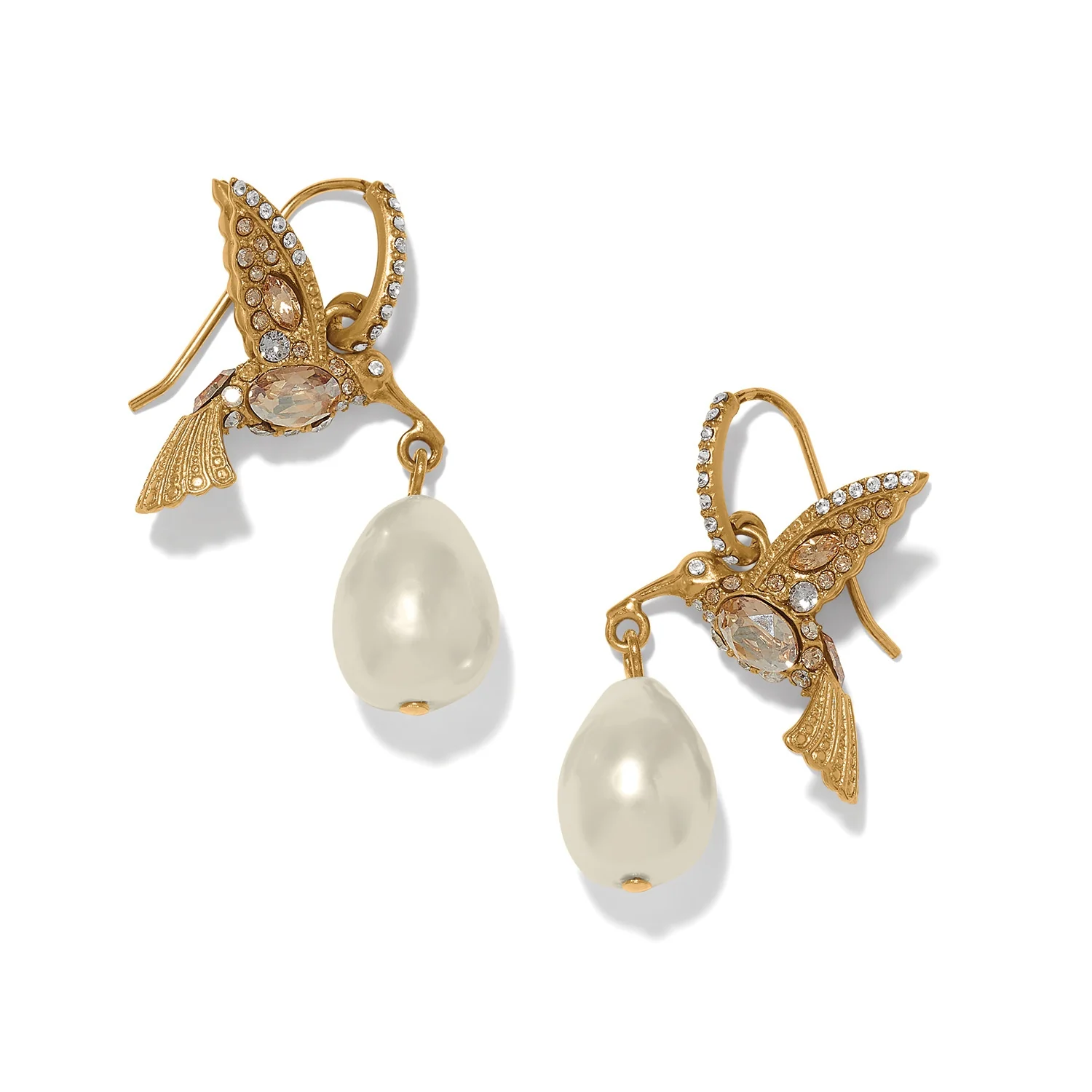 Brighton Trust Your Journey Pearl Hummingbird French Wire Earrings