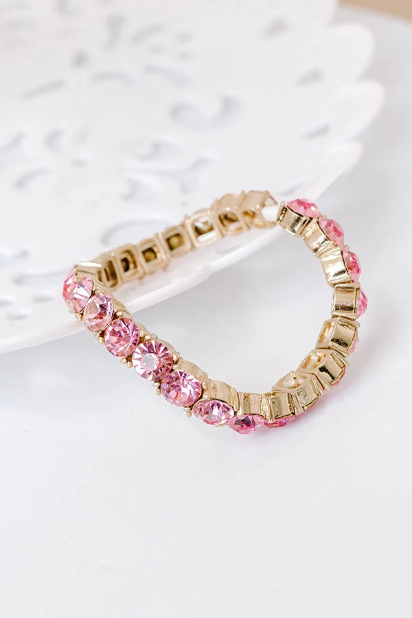 Pink Sparkle Stretch Bracelet - Image 4