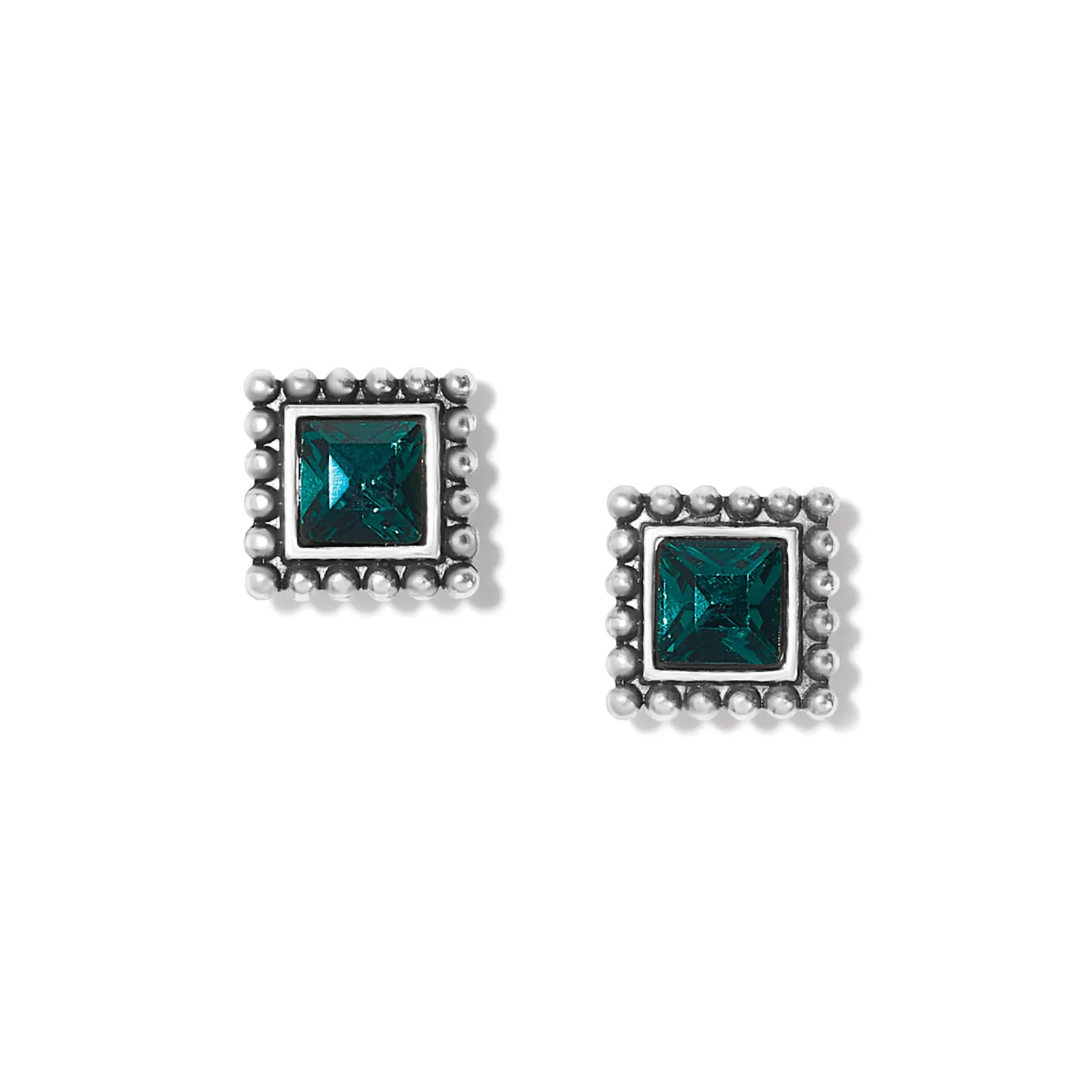 Sparkle Square Green Mini Post Earrings - Image 2