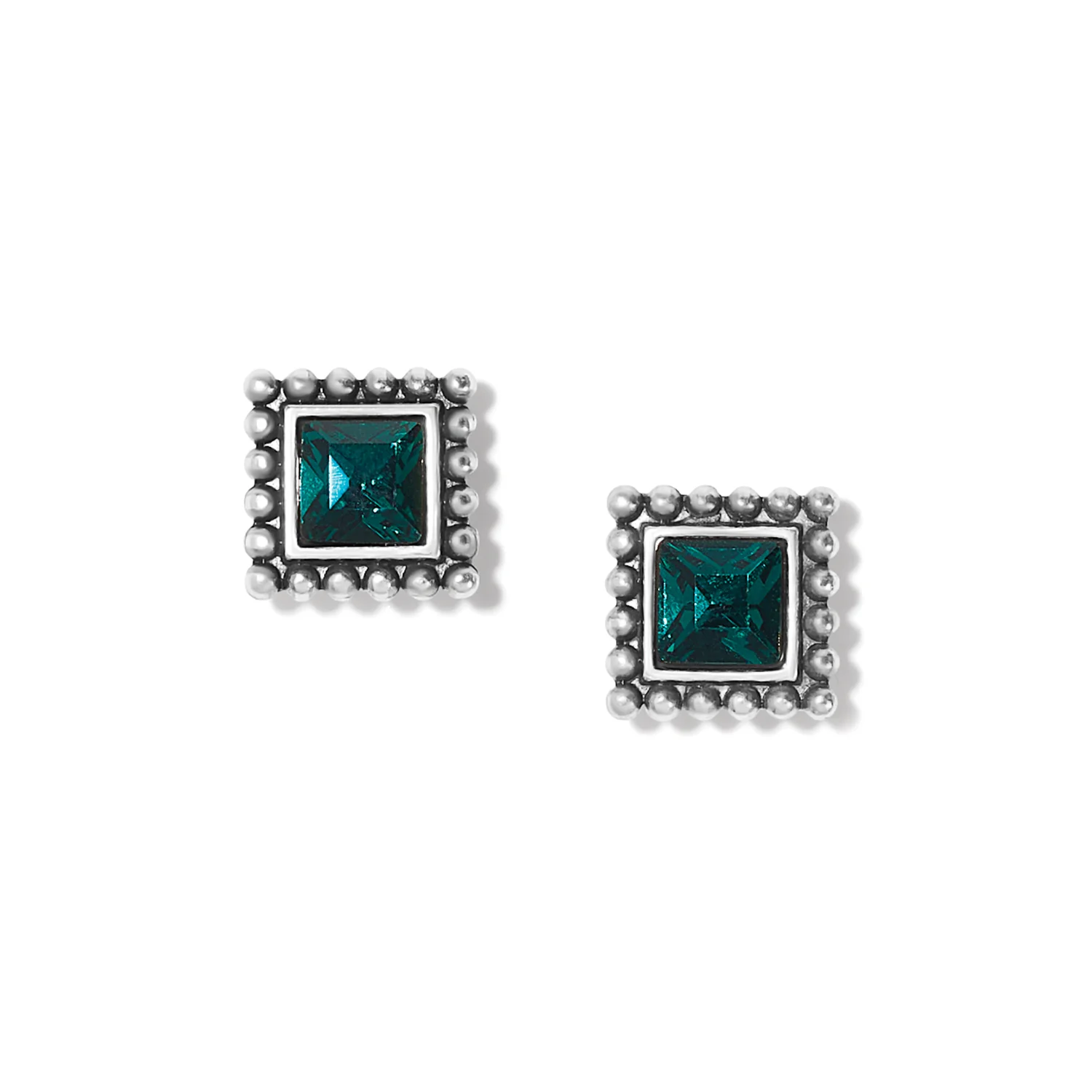 Sparkle Square Green Mini Post Earrings - Image 4