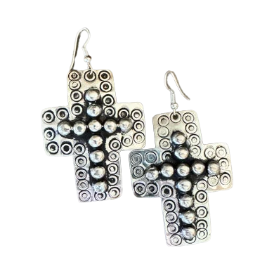 Western Bubble Cross Earrings - Image 2