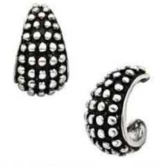 Silver Studded Chunky Hoop Earrings