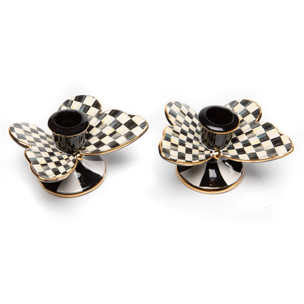 Courtly Check Butterfly Candle Holders - Set of 2