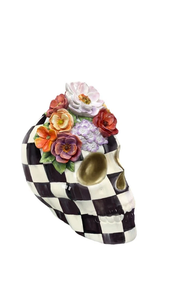 Courtly Check Cascade Floral Skull