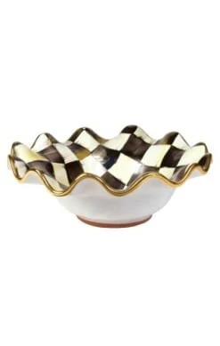 Courtly Check Ceramic Fluted Breakfast Bowl