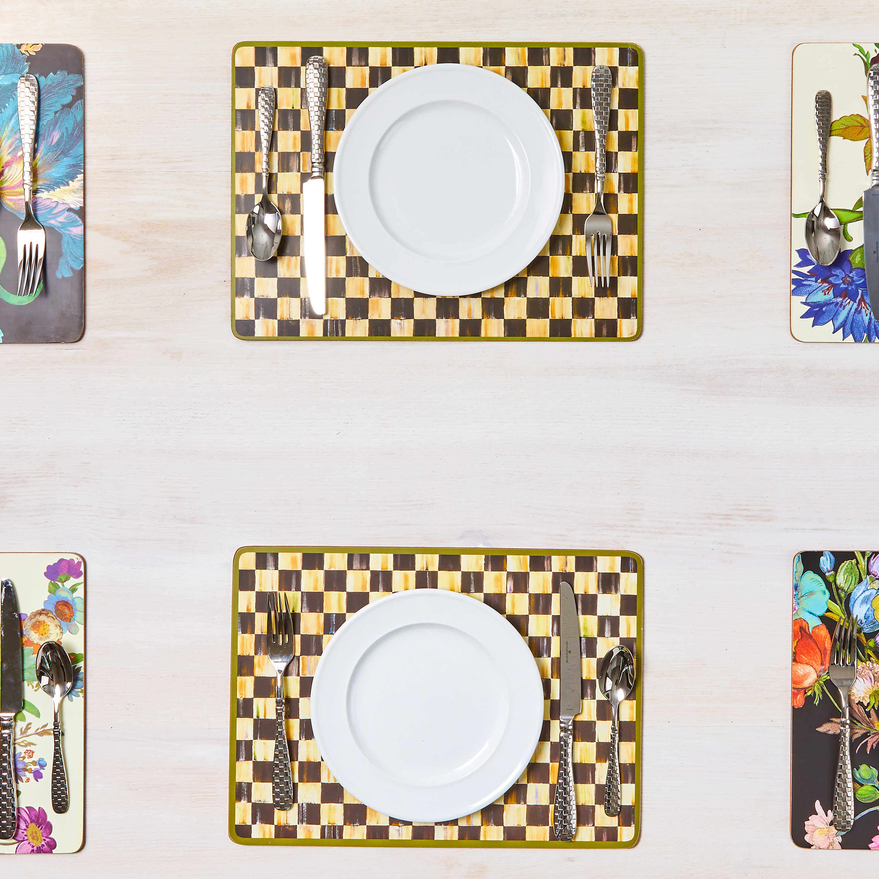 Courtly Check Cork Back Placemats - Set of 4 - Image 4