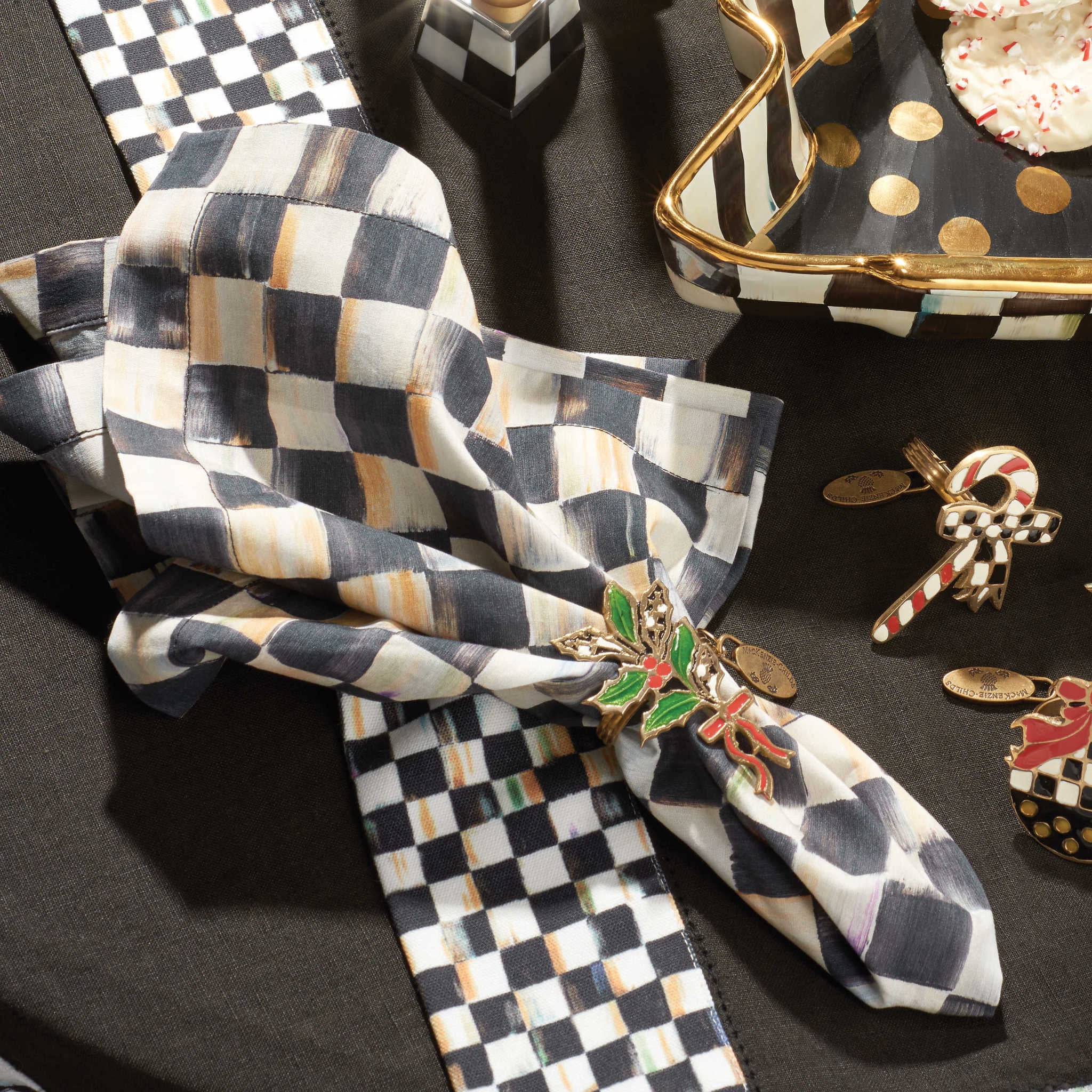 Courtly Check Cotton Napkin - Image 2