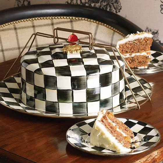 Courtly Check Enamel Cake Carrier - Image 2