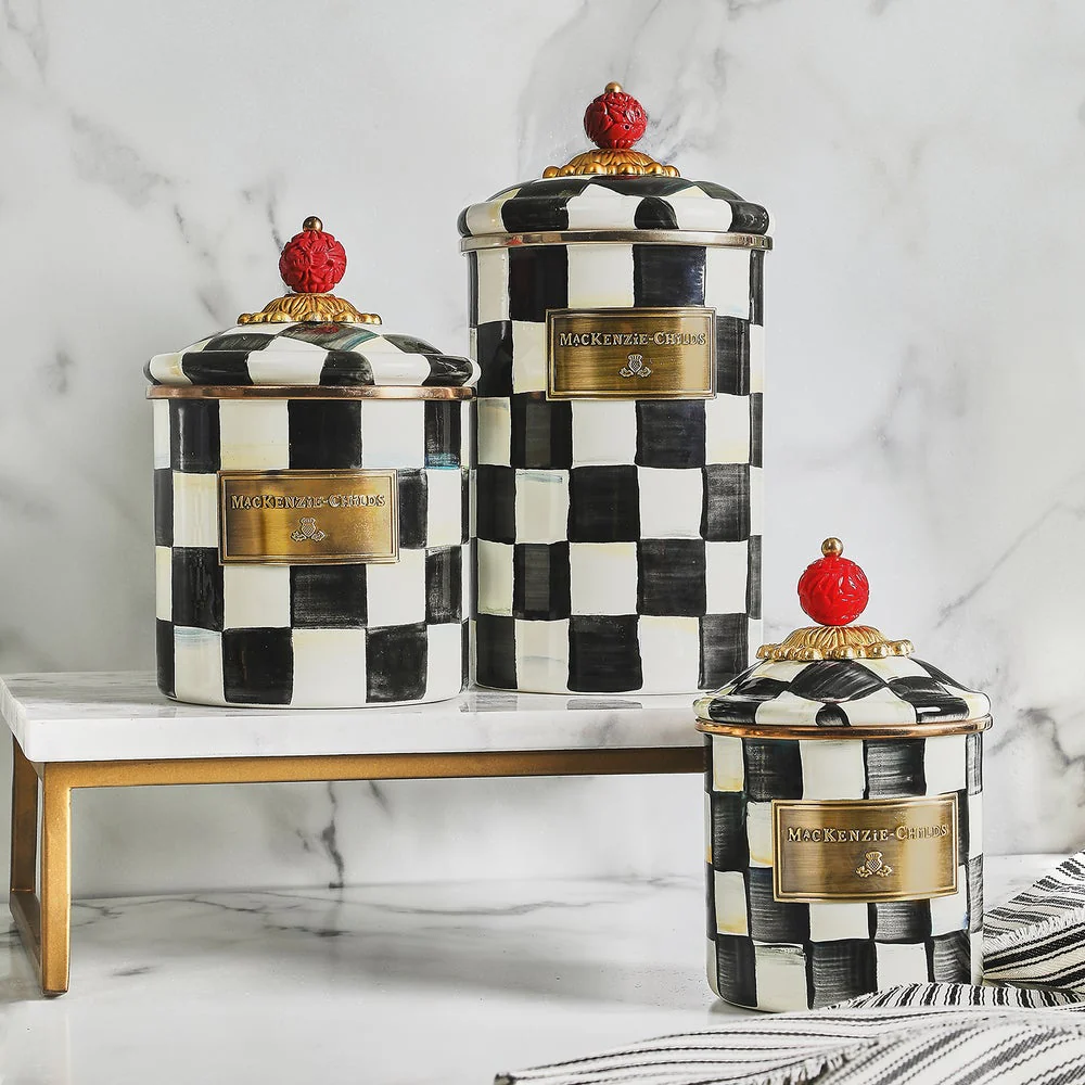 Courtly Check Enamel Canister - Sold Individually - Image 2