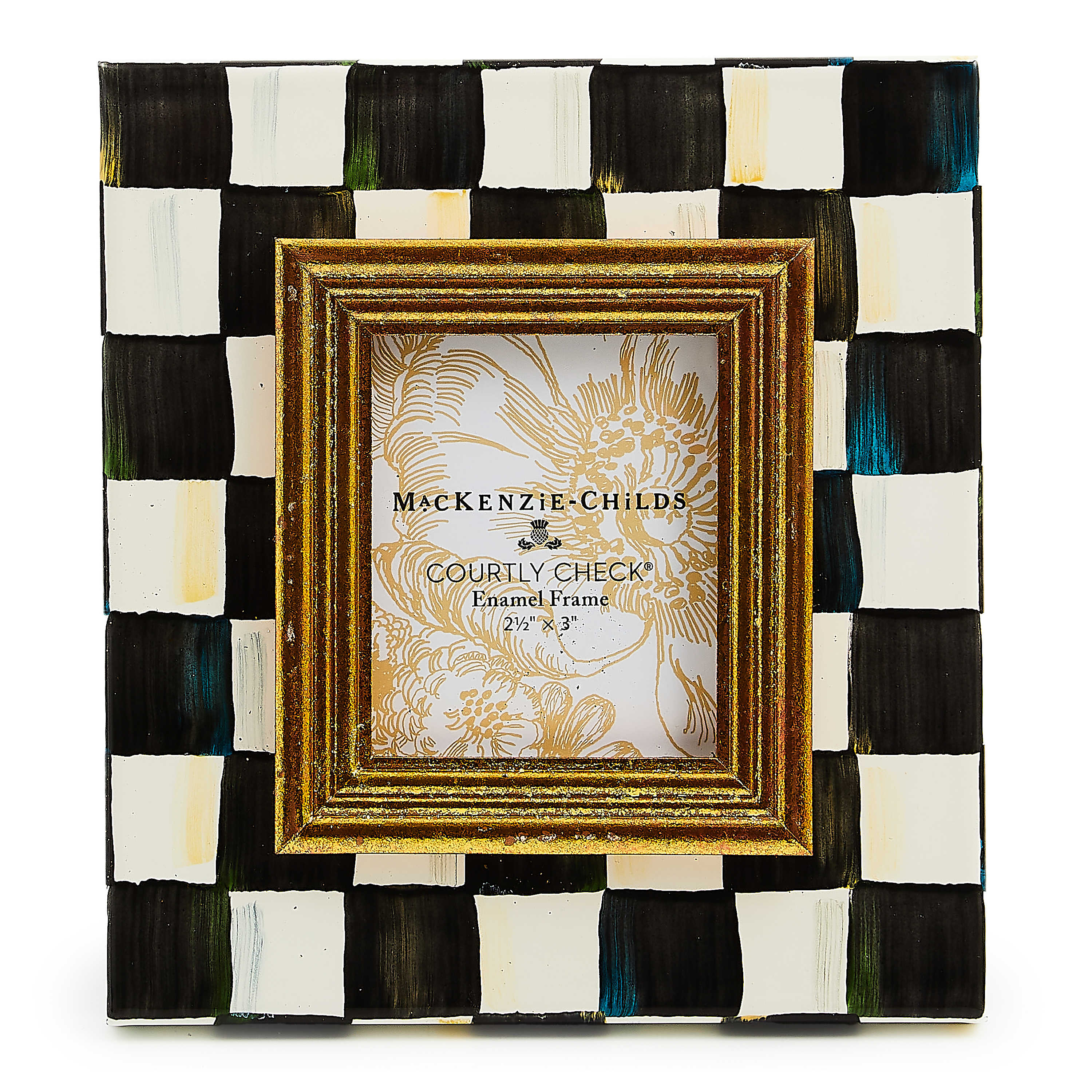 Courtly Check Enamel Frame - 2.5" x 3" - Image 4