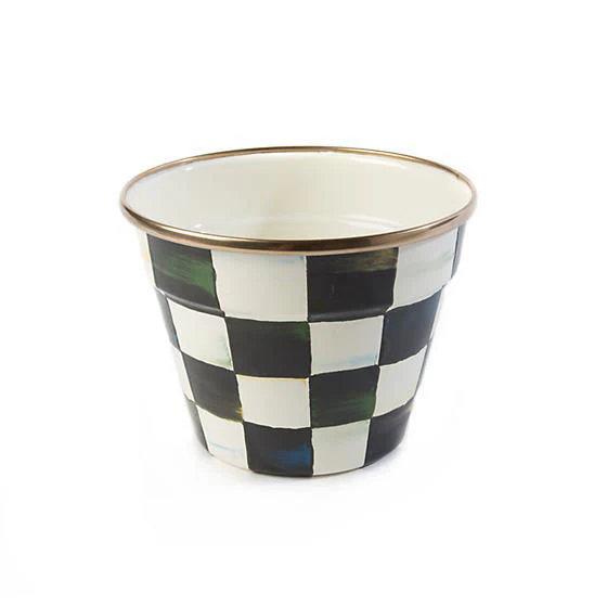 Courtly Check Enamel Garden Pot - Small - Image 2