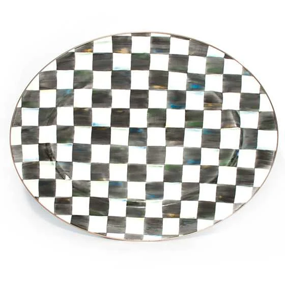 Courtly Check Enamel Oval Platter - Large - Image 2