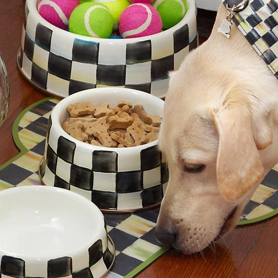 Courtly Check Enamel Pet Dish - Medium - Image 2