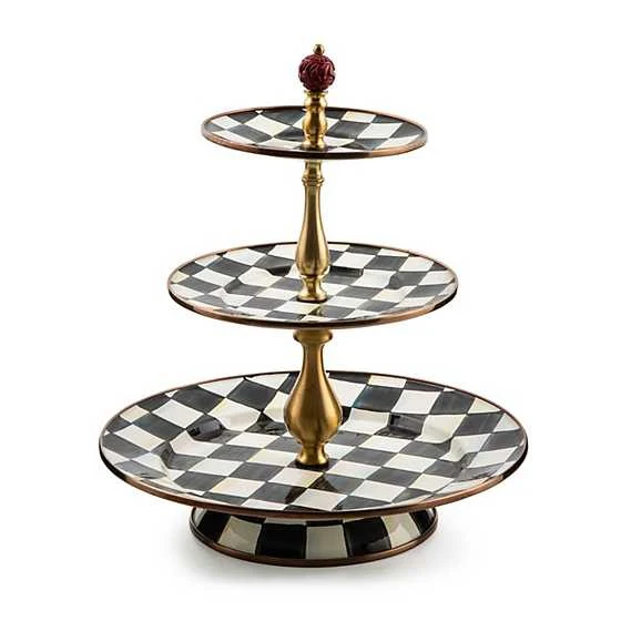 Courtly Check Enamel Three Tier Sweet Stand - Image 3