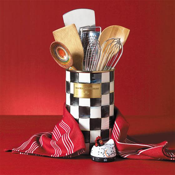 Courtly Check Enamel Utensil Holder - Image 4