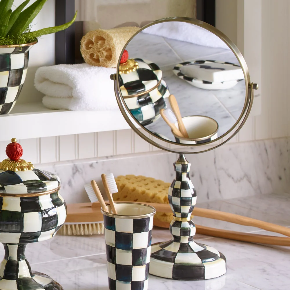 Courtly Check Enamel Vanity Mirror - Image 6