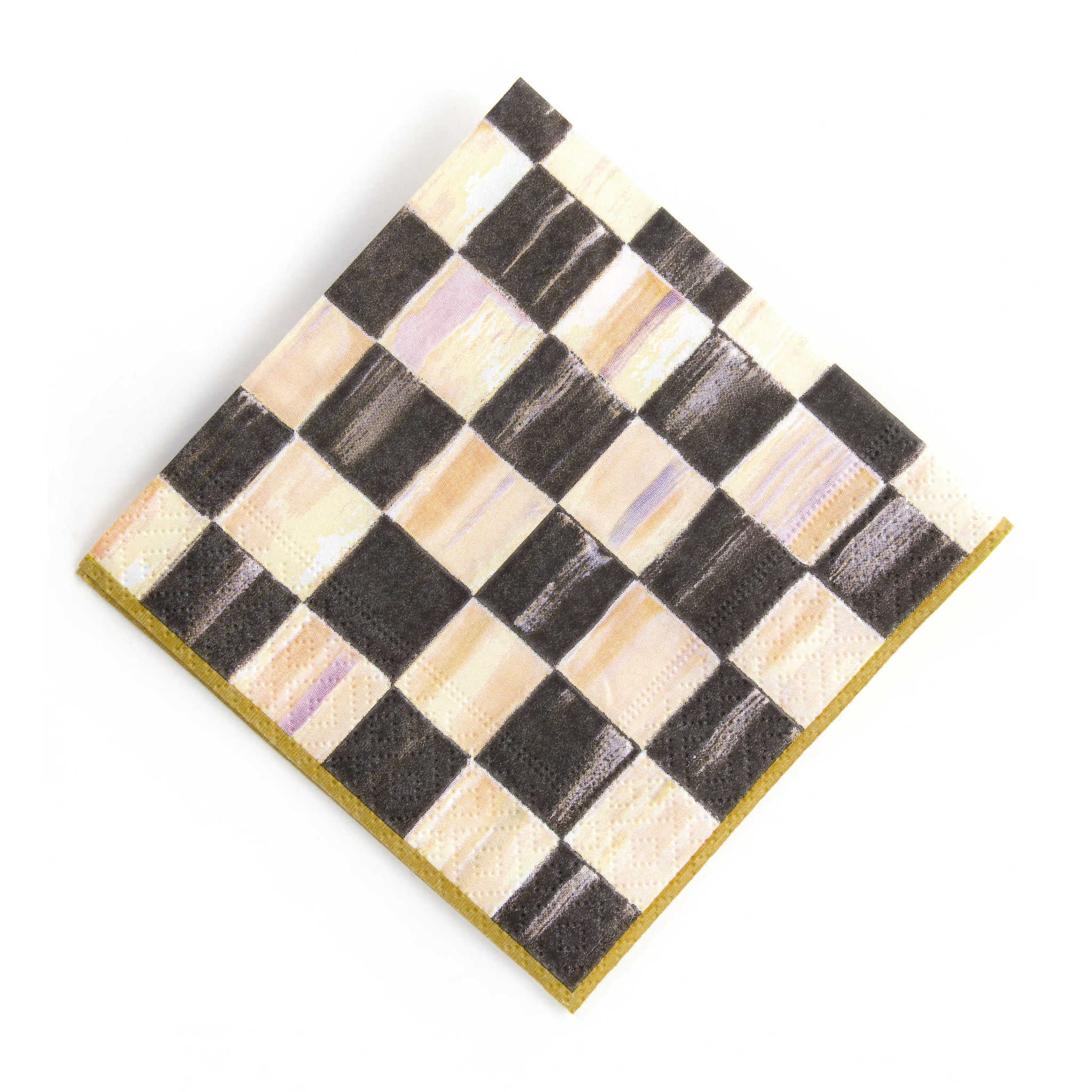 Courtly Check Cocktail Paper Napkins Gold