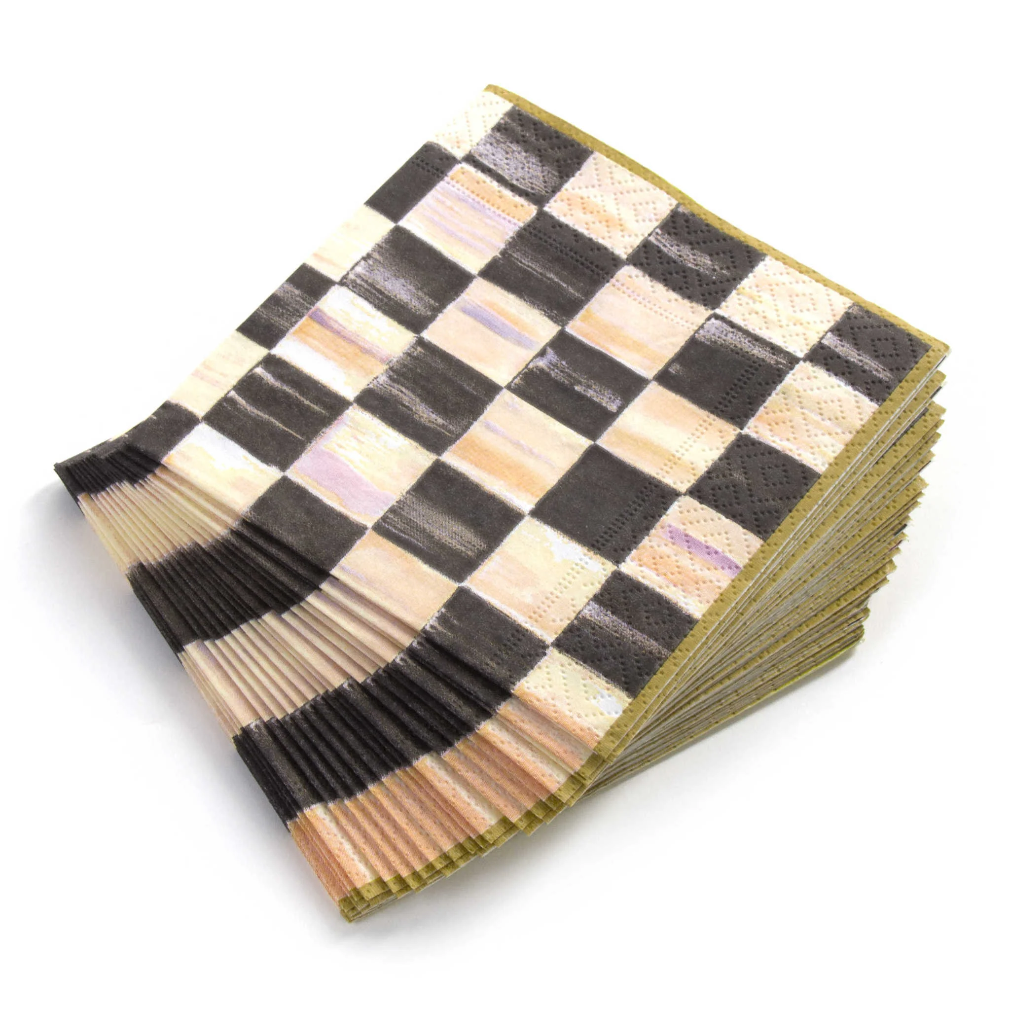 Courtly Check Cocktail Paper Napkins Gold - Image 2
