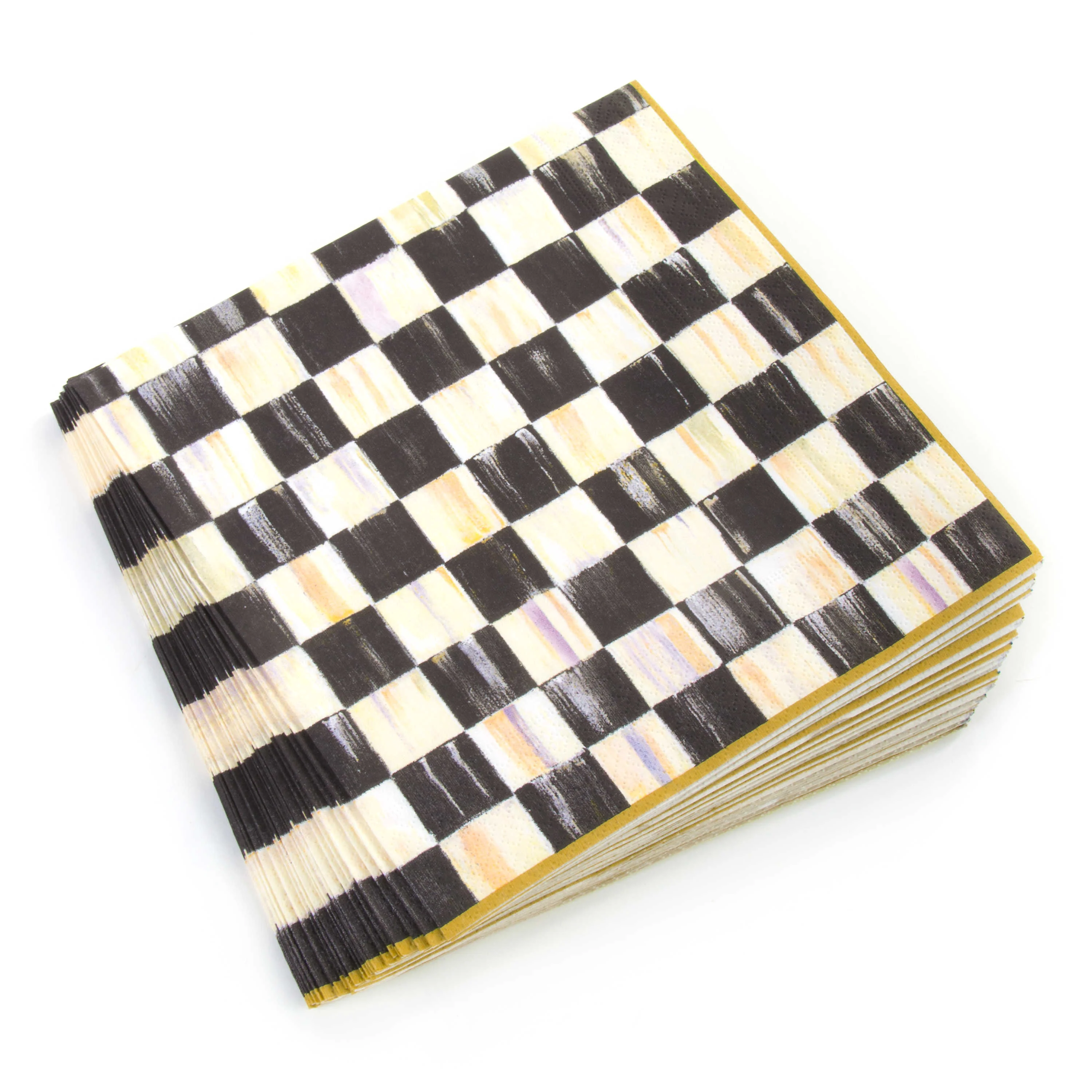 Courtly Check Paper Dinner Napkins - Gold - Image 4