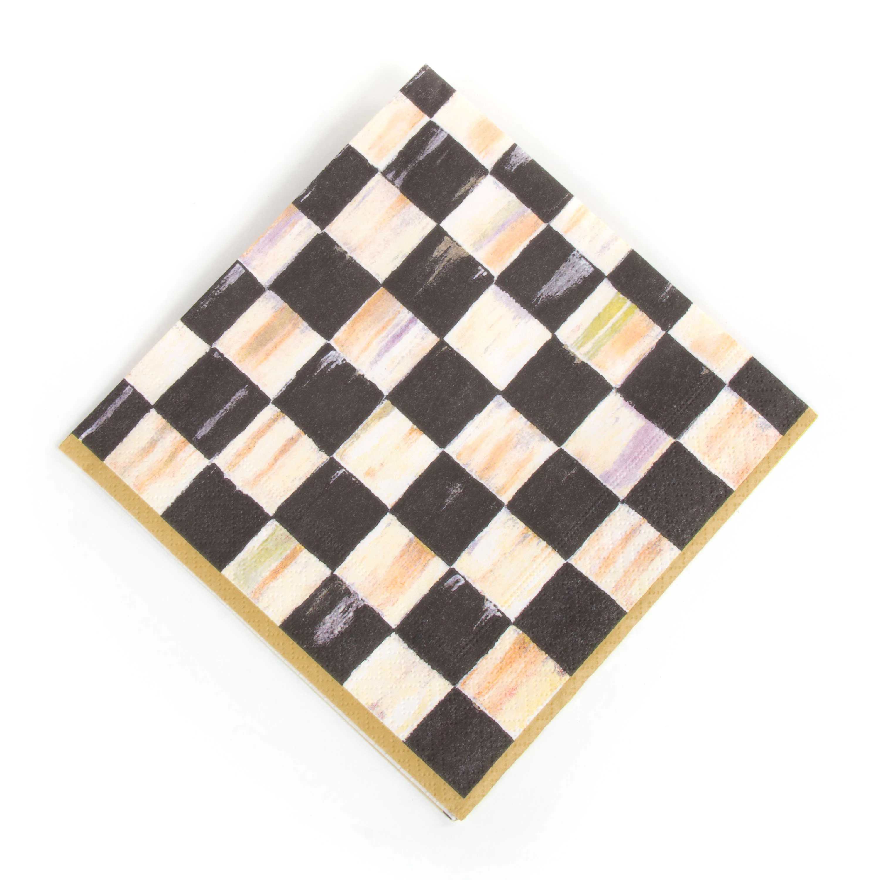 Courtly Check Paper Napkinds - Luncheon - Gold - Image 4