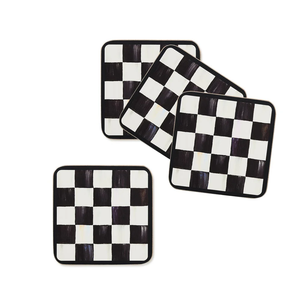 Courtly Checked Cork Back Coaster - Sold as Set - Image 3