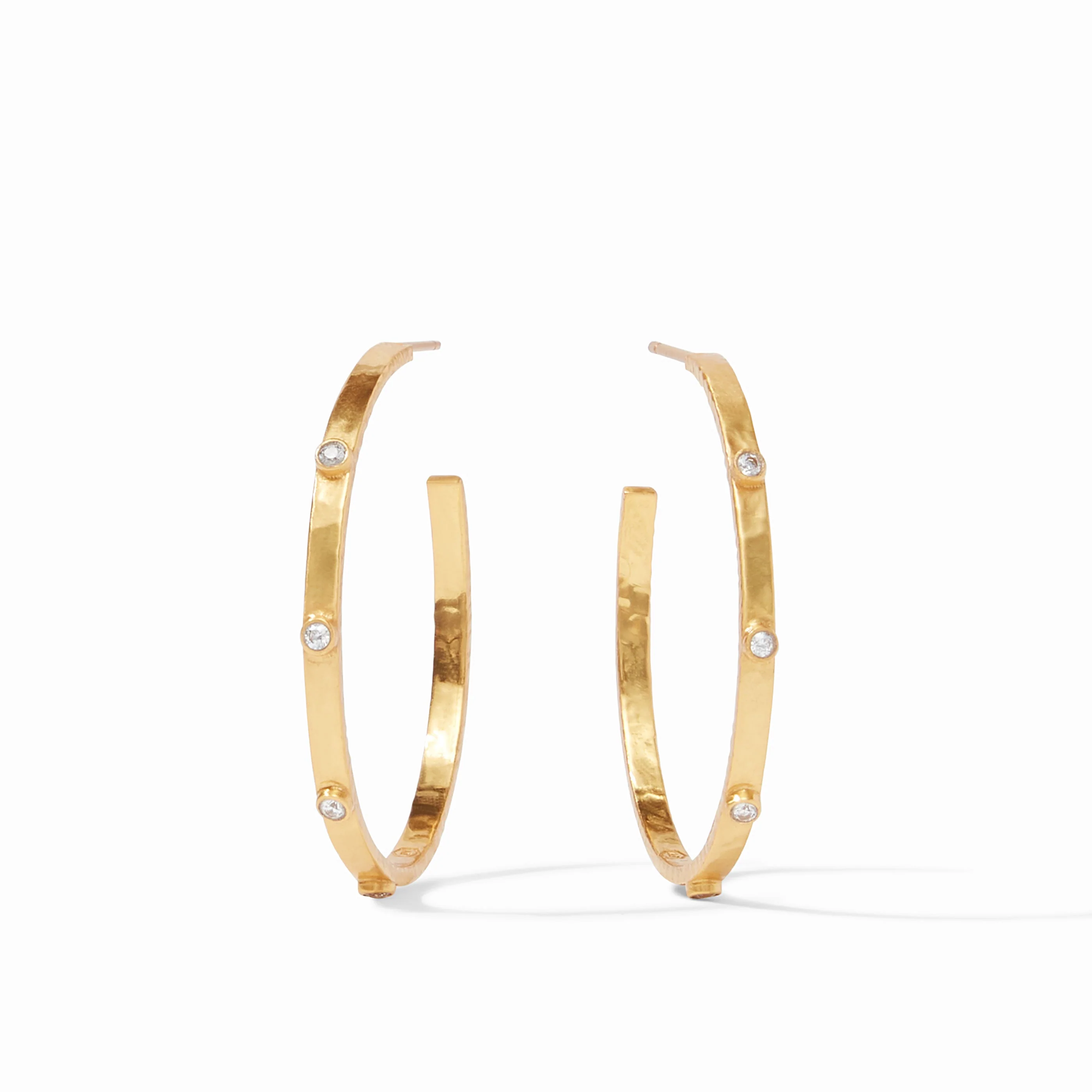 Crescent Stone Hoop Gold - Image 19