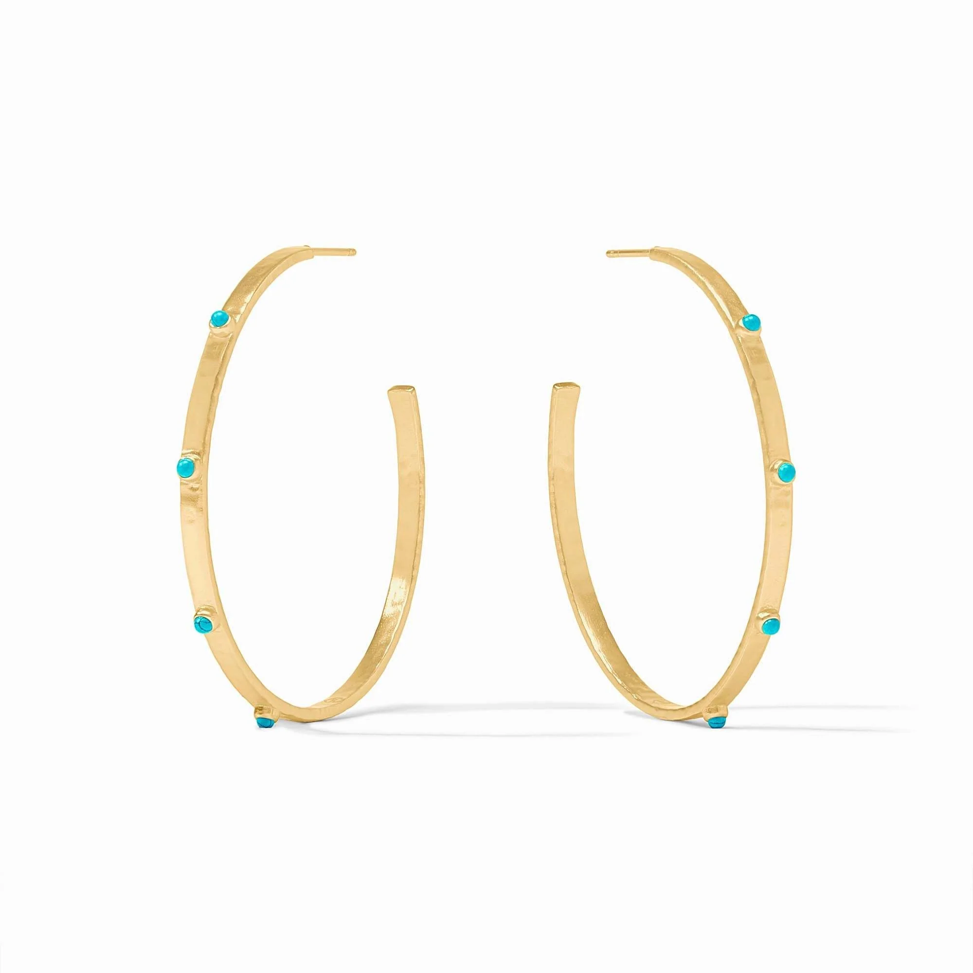 Crescent Stone Hoop Gold - Image 8