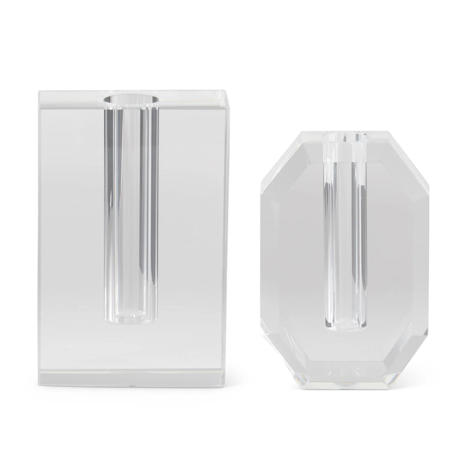 Crystal Glass Geometric Bud Vases - Sold Individually