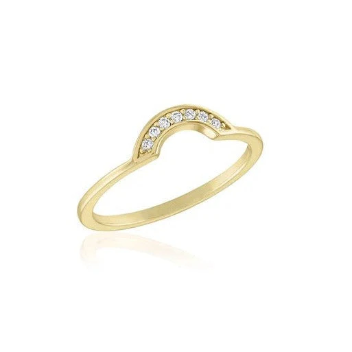 Curved CZ Gold Layers Rings - Image 6