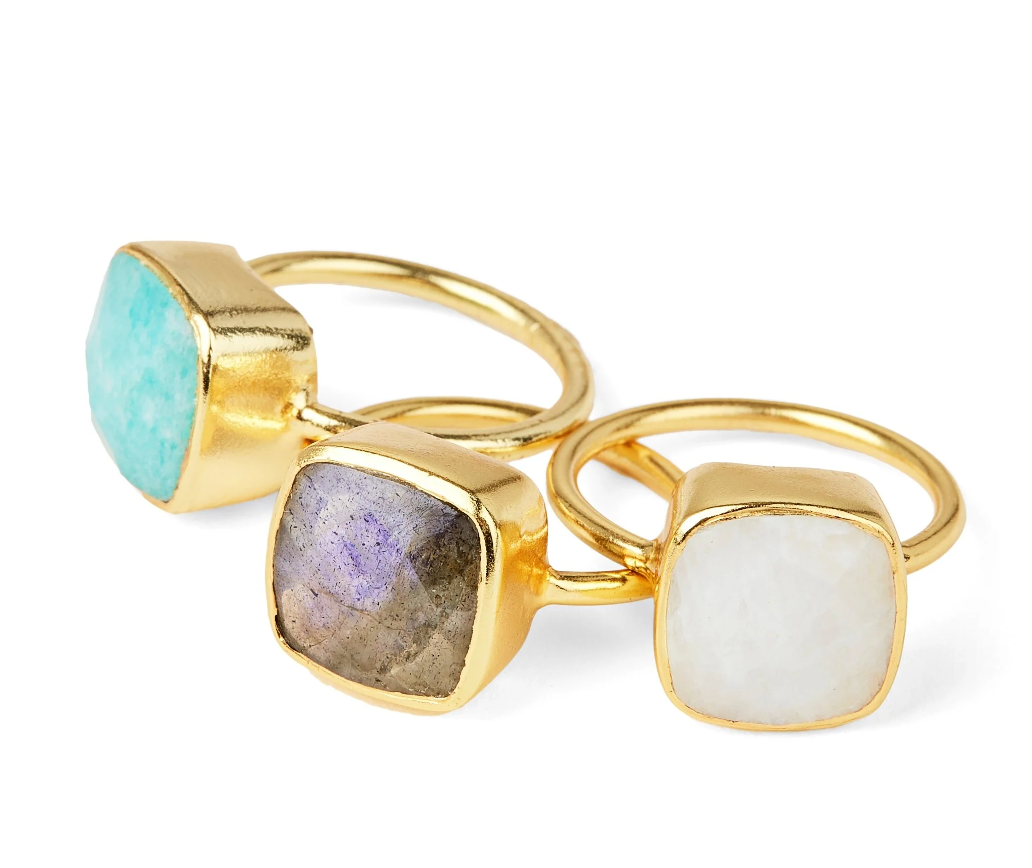 Cushion Cut Gemstone Stacking Ring - Image 4